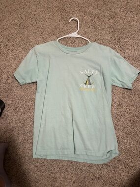 Salty Crew Kids Short Sleeve Tee - Aqua Blue with Yellow Logo